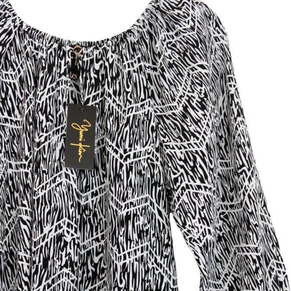 Yumi Kim 100% Silk Sheath Dress Zebra Black & White Abstract Animal Print (flaw) - Picture 3 of 11